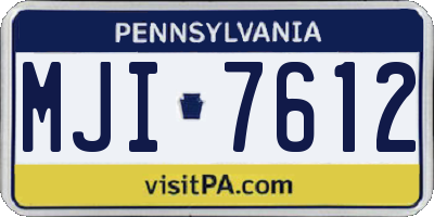PA license plate MJI7612
