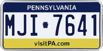 PA license plate MJI7641