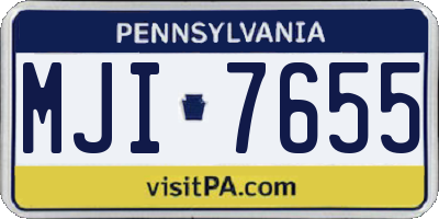 PA license plate MJI7655