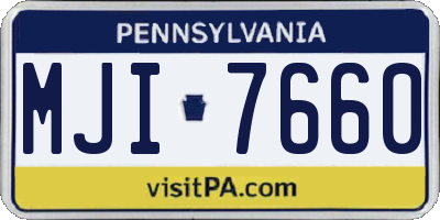 PA license plate MJI7660