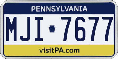 PA license plate MJI7677