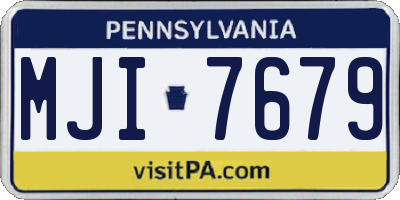 PA license plate MJI7679