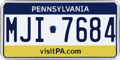 PA license plate MJI7684
