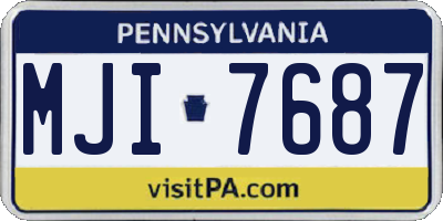 PA license plate MJI7687