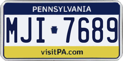 PA license plate MJI7689