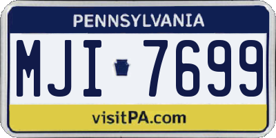 PA license plate MJI7699