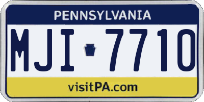 PA license plate MJI7710