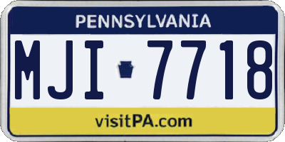 PA license plate MJI7718