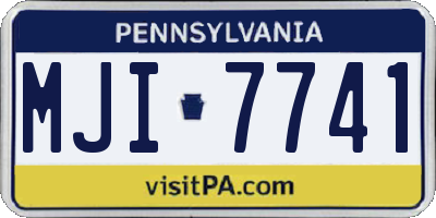 PA license plate MJI7741