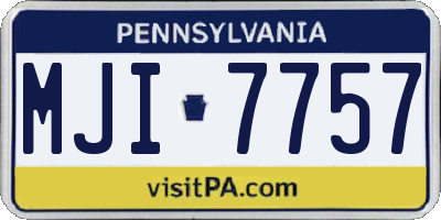 PA license plate MJI7757