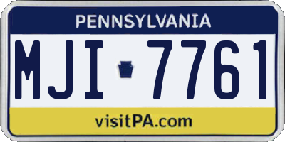 PA license plate MJI7761