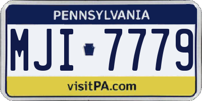 PA license plate MJI7779