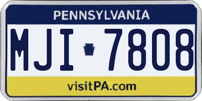 PA license plate MJI7808