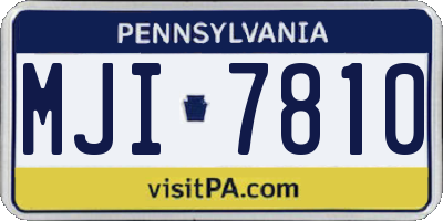 PA license plate MJI7810