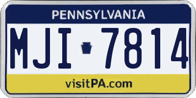 PA license plate MJI7814