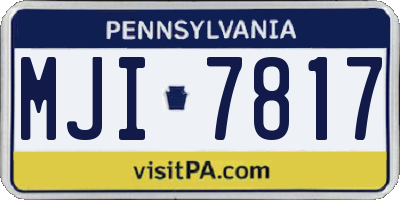 PA license plate MJI7817