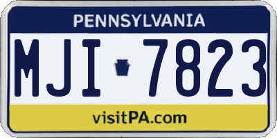 PA license plate MJI7823