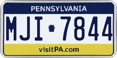 PA license plate MJI7844
