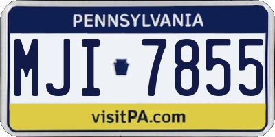PA license plate MJI7855