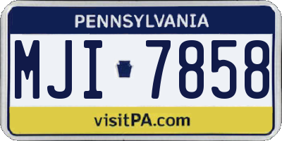 PA license plate MJI7858
