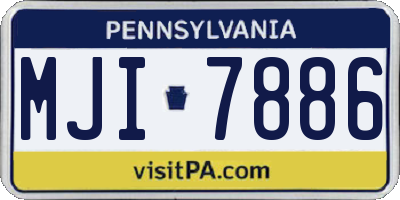 PA license plate MJI7886