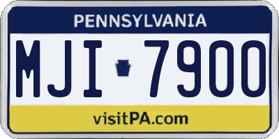 PA license plate MJI7900