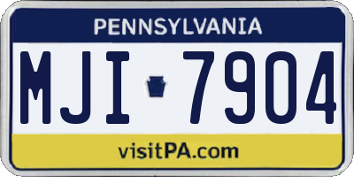 PA license plate MJI7904