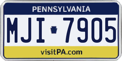 PA license plate MJI7905