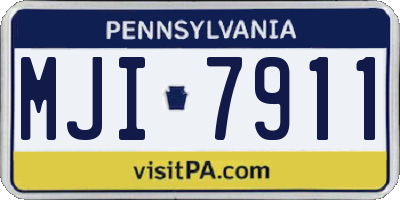 PA license plate MJI7911
