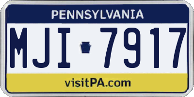 PA license plate MJI7917