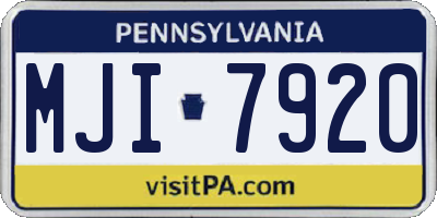 PA license plate MJI7920