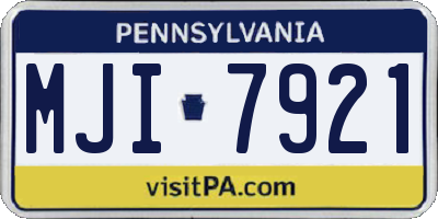PA license plate MJI7921