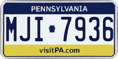 PA license plate MJI7936