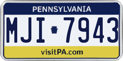 PA license plate MJI7943
