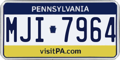 PA license plate MJI7964