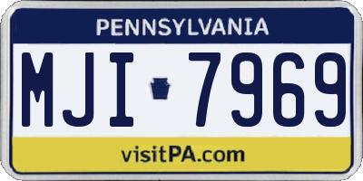 PA license plate MJI7969