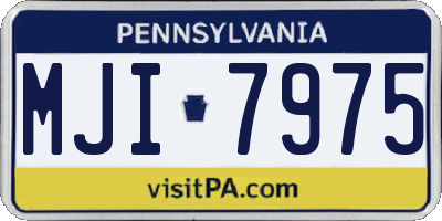 PA license plate MJI7975