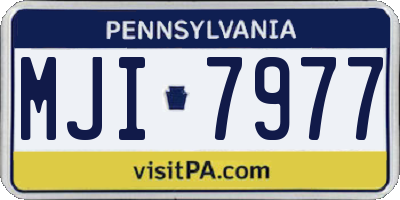 PA license plate MJI7977