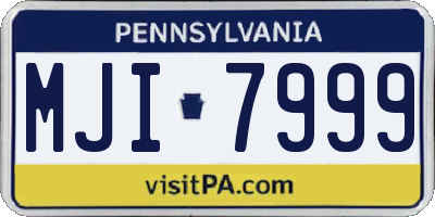 PA license plate MJI7999