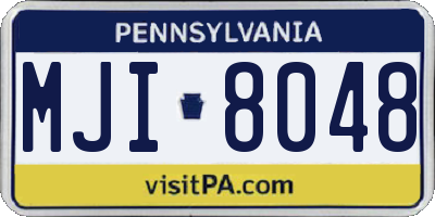 PA license plate MJI8048