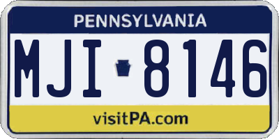 PA license plate MJI8146