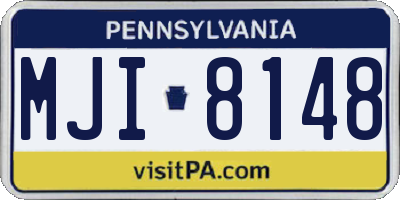 PA license plate MJI8148