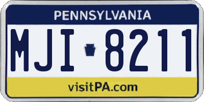 PA license plate MJI8211