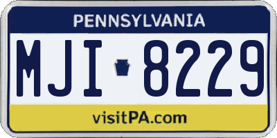 PA license plate MJI8229