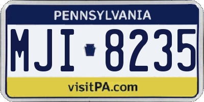 PA license plate MJI8235