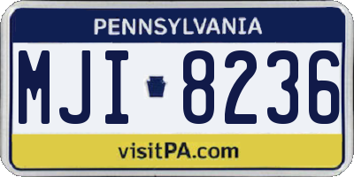 PA license plate MJI8236