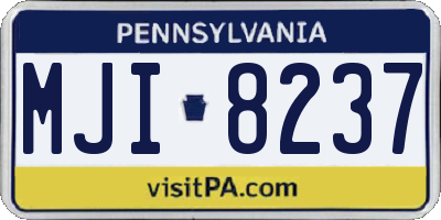 PA license plate MJI8237