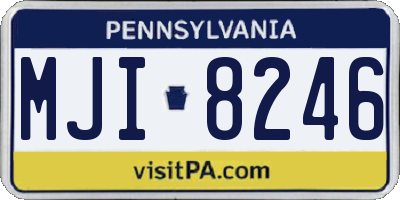 PA license plate MJI8246