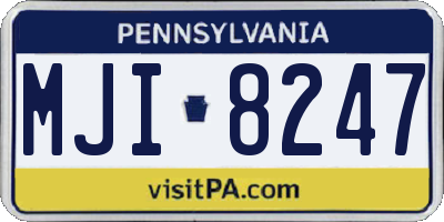 PA license plate MJI8247