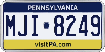 PA license plate MJI8249